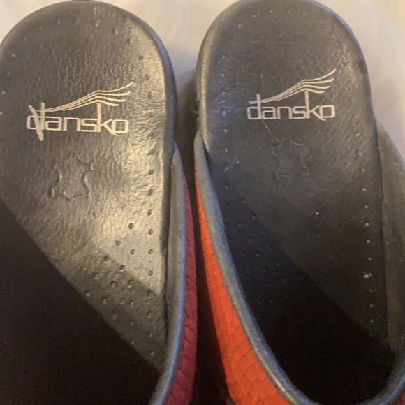 Dansko Shandi Snake Leather Slip on Mules - Picture 3 of 5